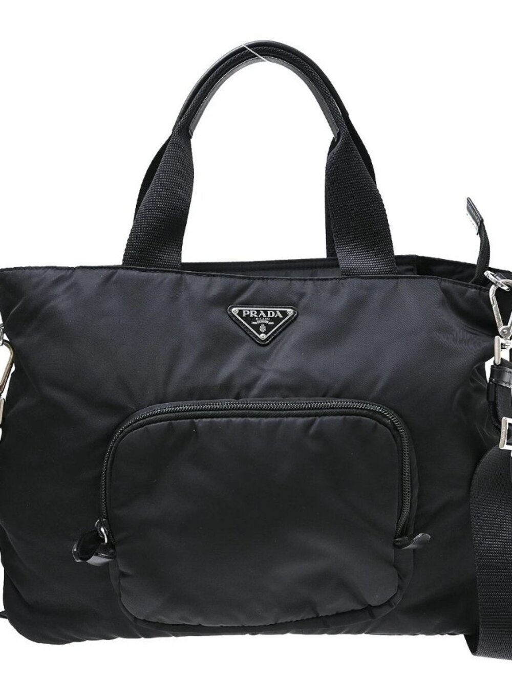 Best07 Prada Black Nylon 2way Tote Handbag 255 1BG360 TQ00185